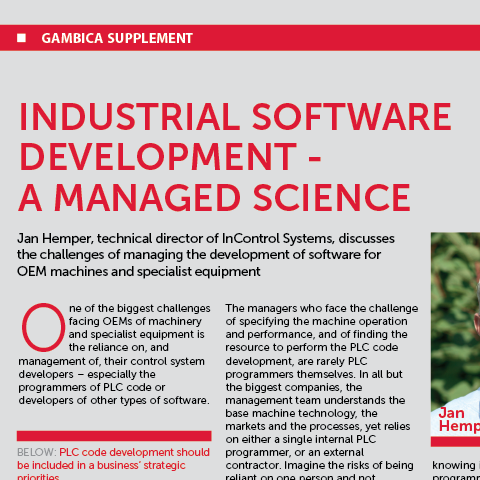 Gambica Supplement: Industrial Software Development – A Managed Science