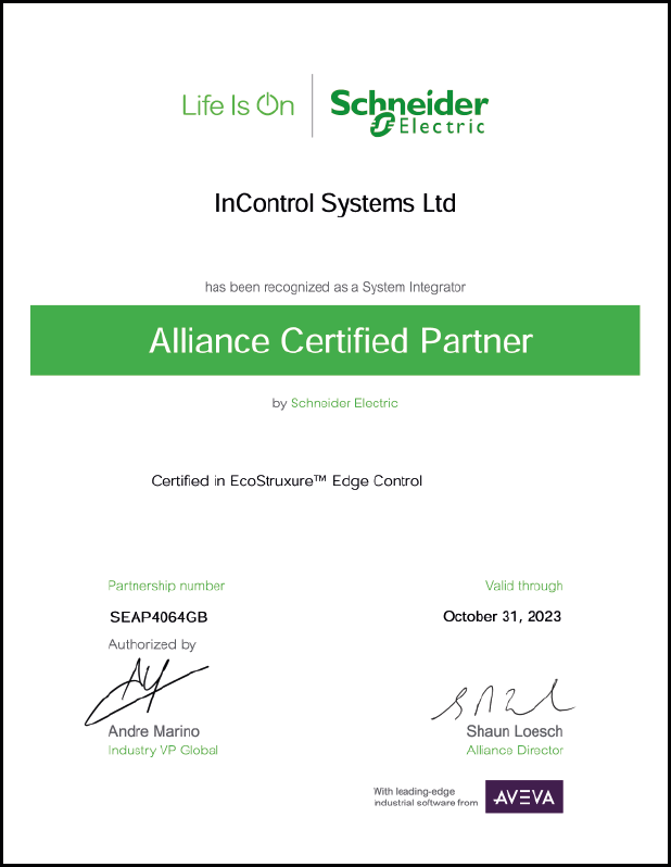 InControl Systems Ltd   Certified Alliance Page 1border 01