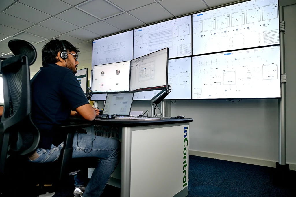 The control room in action